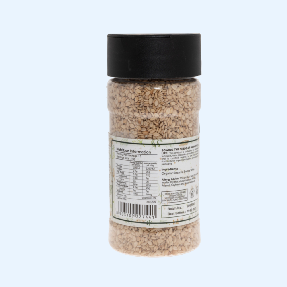 Sesame Seeds White Organic 80g - DTE Foods